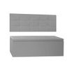 Kit Painel e Calçadeira Baú Queen 1,60m Roma Corano Cinza - Pallazio - 1