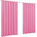 Ver imagem 1 de Cortina De Microfibra 2,00X1,70 Rosa Ilhós Cromado Quadrado.