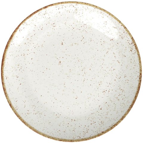 Prato Porcelana Tramontina Rústico Raso 25cm Marrom Decorado Avulso Cozinha Casa