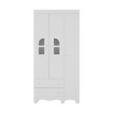 Ver imagem 3 de Guarda-roupa Infantil 92cm com Vidro 3 Portas e 2 Gavetas Aurora Multimóveis Mp4497 Branco