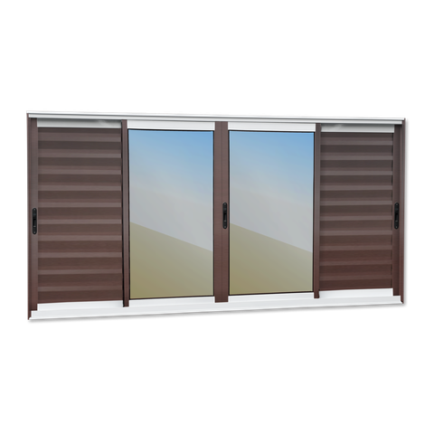 Veneziana Alumínio Elite 6 Folhas Moveis 100 x 240 V.Reflex Mix Corten Brimak