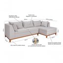 Ver imagem 2 de Sofá Malta Chaise Living 4 Lugares Império Pés Madeira Linho 185