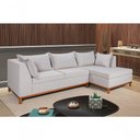 Ver imagem 5 de Sofá Malta Chaise Living 4 Lugares Império Pés Madeira Linho 185