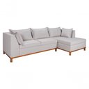 Ver imagem 4 de Sofá Malta Chaise Living 4 Lugares Império Pés Madeira Linho 185