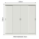 Ver imagem 4 de Guarda-roupa Casal Madesa Austin 4 Portas de Correr 3 Gavetas