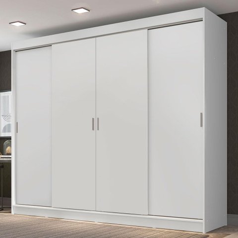 Guarda-roupa Casal Madesa Austin 4 Portas de Correr 3 Gavetas