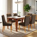 Ver imagem 3 de Mesa Sala de Jantar 1,60m Tampo em Vidro Mel