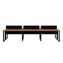 Ver imagem 2 de Mesa Escritório Plataforma 6 Lugares 360cm com Caixas de Tomadas e Pés Metal Industrial Executive