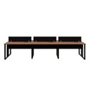 Ver imagem 2 de Mesa Escritório Plataforma 6 Lugares 360cm com Caixas de Tomadas e Pés Metal Industrial Executive