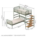 Ver imagem 3 de Beliche com Escada Lateral em Ferro Aço Carbono Tubular Teko Casatema MadeiraOriginals Preto/Fosco/Álamo