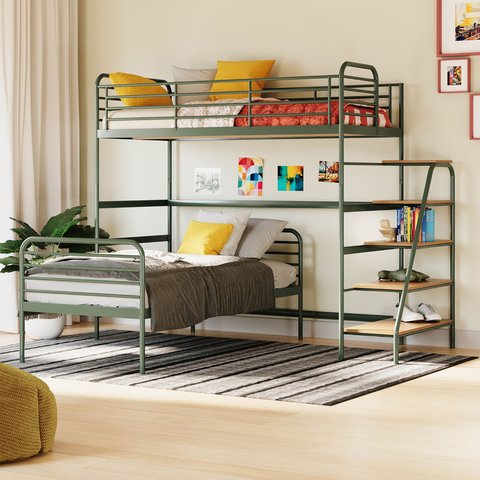 Beliche com Escada Lateral em Ferro Aço Carbono Tubular Teko Casatema MadeiraOriginals Preto/Fosco/Álamo