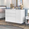 Roupeiro Infantil com Cômoda e Mesa de Apoio Melinda Branco 100% Mdf - Phoenix Baby - 5