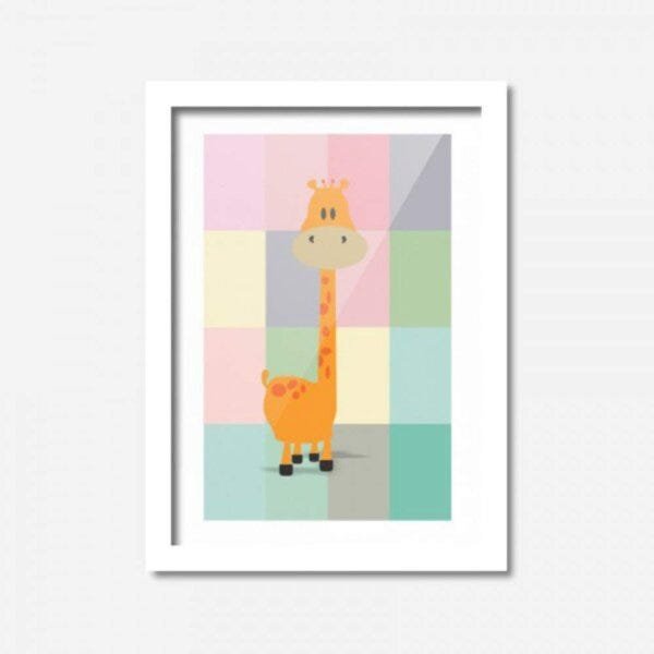 Quadro Decorativo Girafinha Rosa Baby 45cmx33cm Los Quadros - 1