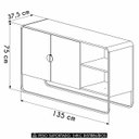Ver imagem 3 de Buffet Aparador para Sala 135cm 2 Portas Mario Hanover/dourado A10 - Mpozenato