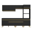 Ver imagem 7 de Armário de Cozinha Completa 252cm Veneza Multimóveis V3713 Preto/dourado