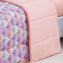 Edredom Cobertor Casa Scarpa Sonnet King Malha Estampada Dupla Face Algodão - Mosaico - Salmão - 2