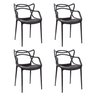 Kit 4 Cadeiras de Jantar Super Resistente e Empilhável Garden Life Cor Preto - 1