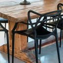 Ver imagem 5 de Kit 4 Cadeiras de Jantar Super Resistente e Empilhável Garden Life Cor Preto