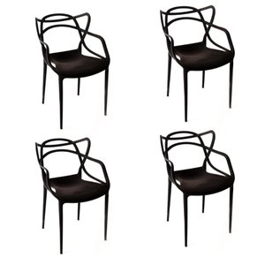 Kit 4 Cadeiras Sala de Jantar Allegra Preta