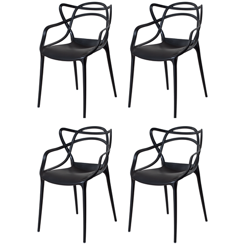 Kit 4 Cadeiras Allegra Polipropileno: Design Moderno para Sala de Jantar e Varanda