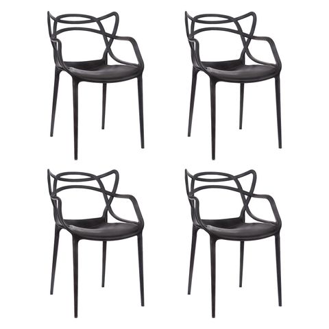 Kit 4 Cadeiras Allegra Polipropileno: Design Moderno para Sala de Jantar e Varanda