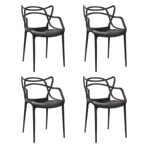 Kit 4 Cadeiras Allegra Polipropileno La Mobilia: Design Moderno para Sala de Jantar e Varanda