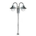 Ver imagem 1 de Poste de Jardim Saturno P28/2 com Globos de Vidro Leitoso 10x20 Prata Velha