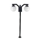 Ver imagem 1 de Poste de Jardim P23/2 com Globo de Vidro Leitoso 15x30 2,16m em Aço Fosfatizado Preto