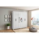 Ver imagem 5 de Guarda Roupa Casal 6 Portas e 3 Gavetas c/ Espelho Prático Branco - Demóbile