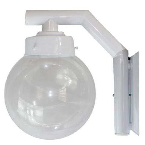 Arandela Solarium 215 Externa/Interna com Globo de Vidro Transparente 15x30 Branca