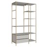 Guarda Roupa Closet Grande Industrial 2 Gavetas P1025 Arena Dourado Placa e Ponto - 1