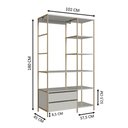 Ver imagem 3 de Guarda Roupa Closet Grande Industrial 2 Gavetas P1025 Arena Dourado Placa e Ponto