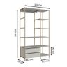 Guarda Roupa Closet Grande Industrial 2 Gavetas P1025 Arena Dourado Placa e Ponto - 3