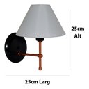 Ver imagem 4 de Arandela De Parede em Alumínio e Cúpula de Algodão Para Sala, Quarto Cabeceira De Cama - Preto com C