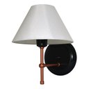 Ver imagem 1 de Arandela De Parede em Alumínio e Cúpula de Algodão Para Sala, Quarto Cabeceira De Cama - Preto com C