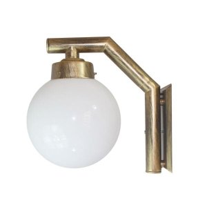 Arandela Solarium 210 Globo de Vidro Leitoso Ouro Velho