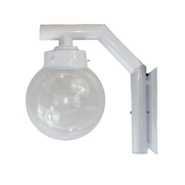 Arandela Solarium 210 Globo de Vidro Transparente Branca