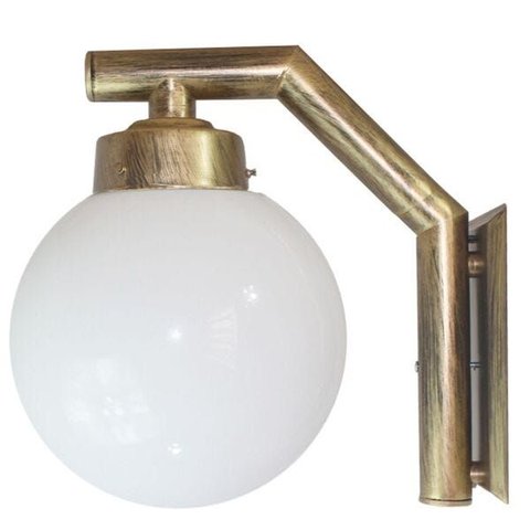 Arandela Solarium 215 Externa/interna com Globo de Vidro Leitoso 15x30 Ouro Velho
