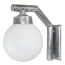 Ver imagem 1 de Arandela Solarium 215 Externa/interna com Globo de Vidro Leitoso 15x30 Prata Velha