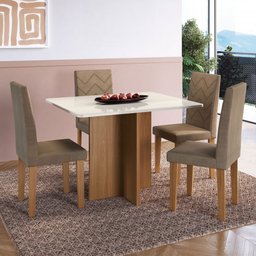 Mesa de Jantar 4 Lugares Miami Freijo/off White/cacau - Indekes - 1