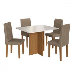 Mesa de Jantar 4 Lugares Miami Freijo/off White/cacau - Indekes - 2