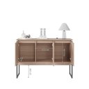 Ver imagem 2 de Aparador Buffet Nativa Industrial 3 Portas MDF MDP 120cm Preto Montana Casah