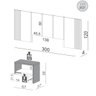 Kit Quarto Cabeceira King com 2 Mesas de Cabeceira Mdf Freijó Off White Dalla Costa - 4