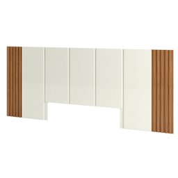 Kit Quarto Cabeceira King com 2 Mesas de Cabeceira Mdf Freijó Off White Dalla Costa - 2