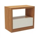 Ver imagem 3 de Kit Quarto Cabeceira King com 2 Mesas de Cabeceira Mdf Freijó Off White Dalla Costa