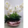 Arranjo Centro De Mesa 2 Orquídeas Brancas Vaso Completo - 4