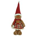 Ver imagem 1 de Boneco Natalino Gingerbread em Pe com Chapeu Vermelho 34cm