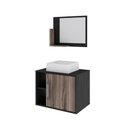 Ver imagem 2 de Conjunto Balcão C-cuba Q32 e Espelheira Soft 600 Preto Ônix C-carvalho Dark Preto Ônix C-nogal