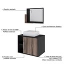 Ver imagem 4 de Conjunto Balcão C-cuba Q32 e Espelheira Soft 600 Preto Ônix C-carvalho Dark Preto Ônix C-nogal