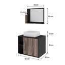 Ver imagem 5 de Conjunto Balcão C-cuba Q32 e Espelheira Soft 600 Preto Ônix C-carvalho Dark Preto Ônix C-nogal